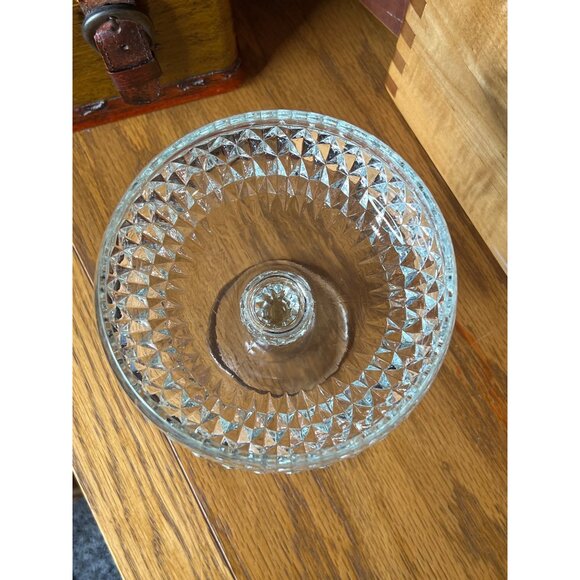 Anchor Hocking Diamond Pointe Compote/Trinket/Candy Dish 7.25" tall 6" in dia. - Picture 2 of 10